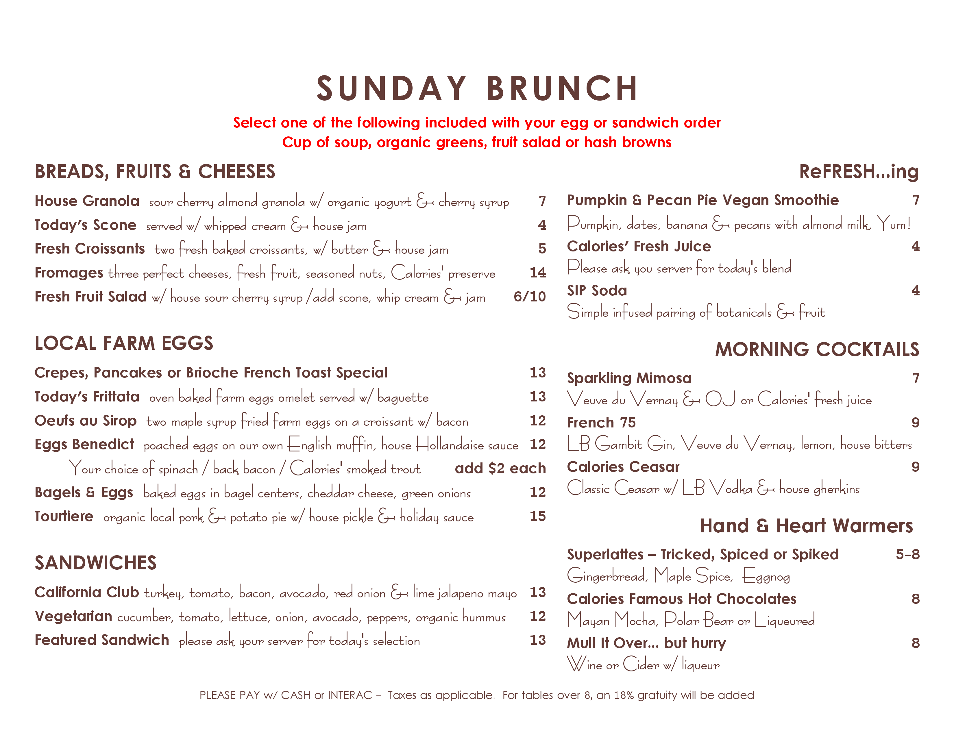 Menu of Calories Restaurant photo2