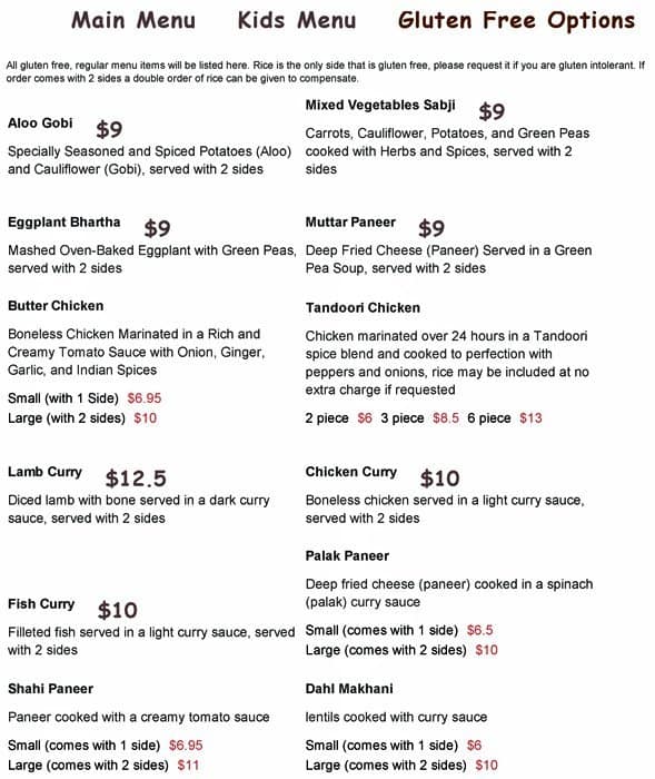 Menu of Indian Village Eatery photo2