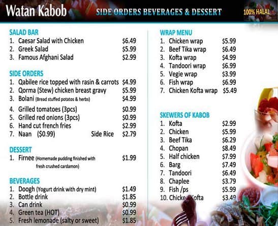 Menu of Watan Kabob photo4