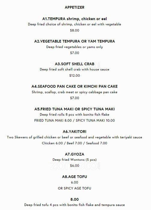 Menu of Yumei Sushi photo2