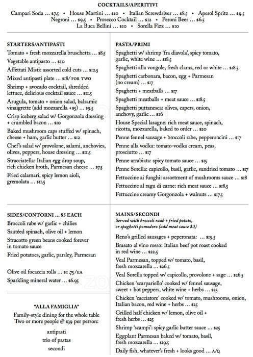 Menu of Sorella photo2