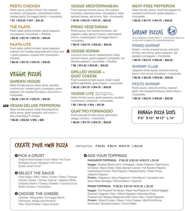 Menu of Panago photo11