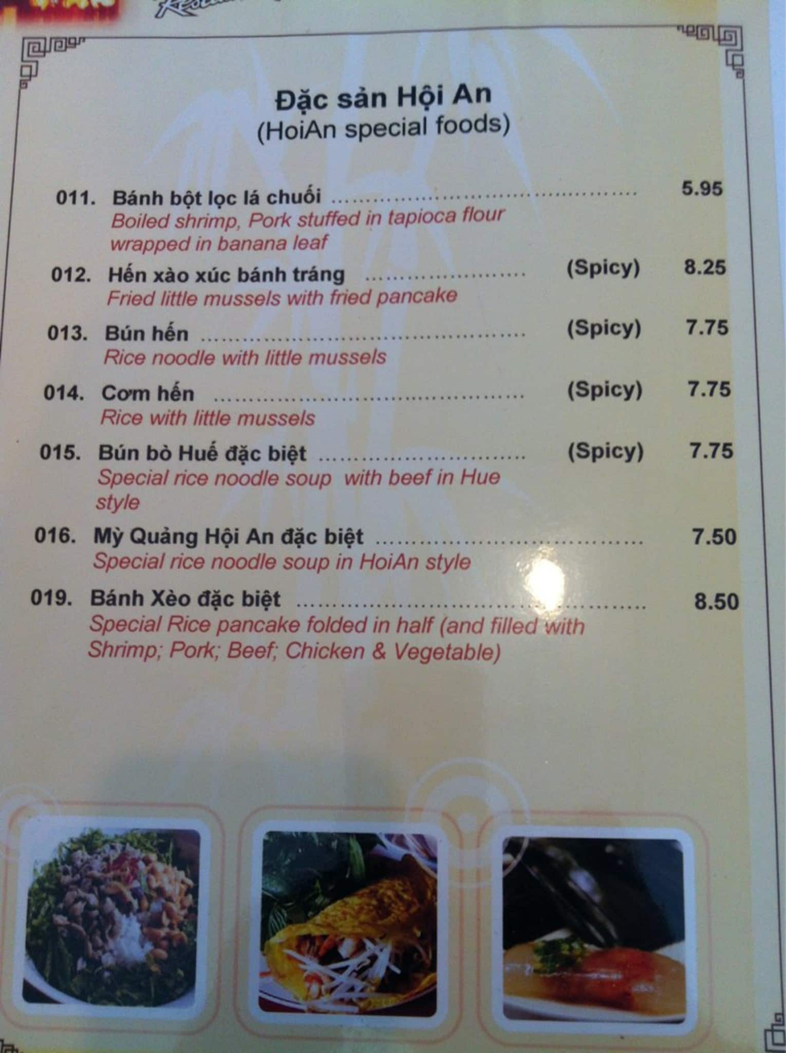 Menu of Pho Hoi An photo8