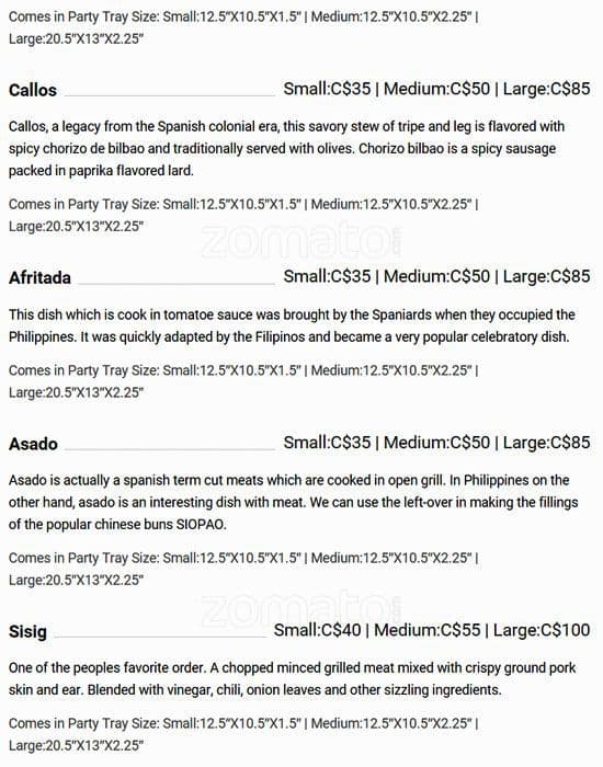 Menu of Bella’s Lechon photo4