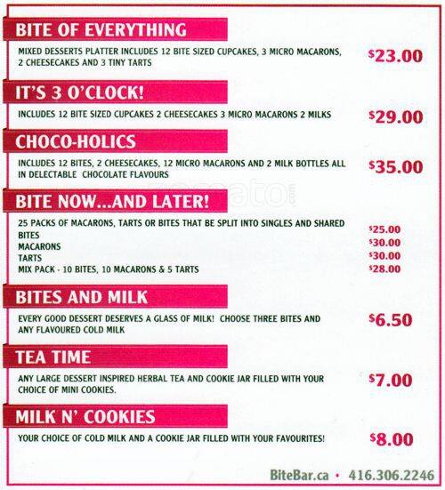 Menu of Bite Bar photo6
