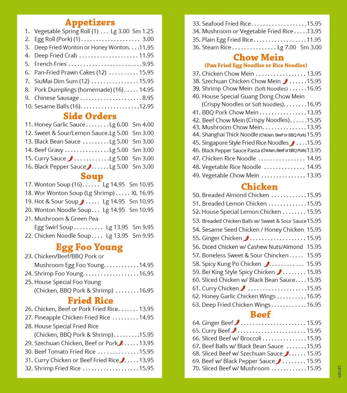 Menu of Penticton Buffet photo2