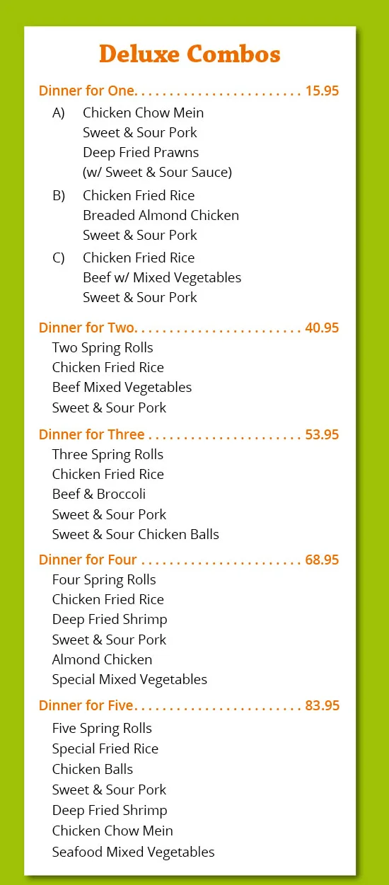 Menu of Penticton Buffet photo3